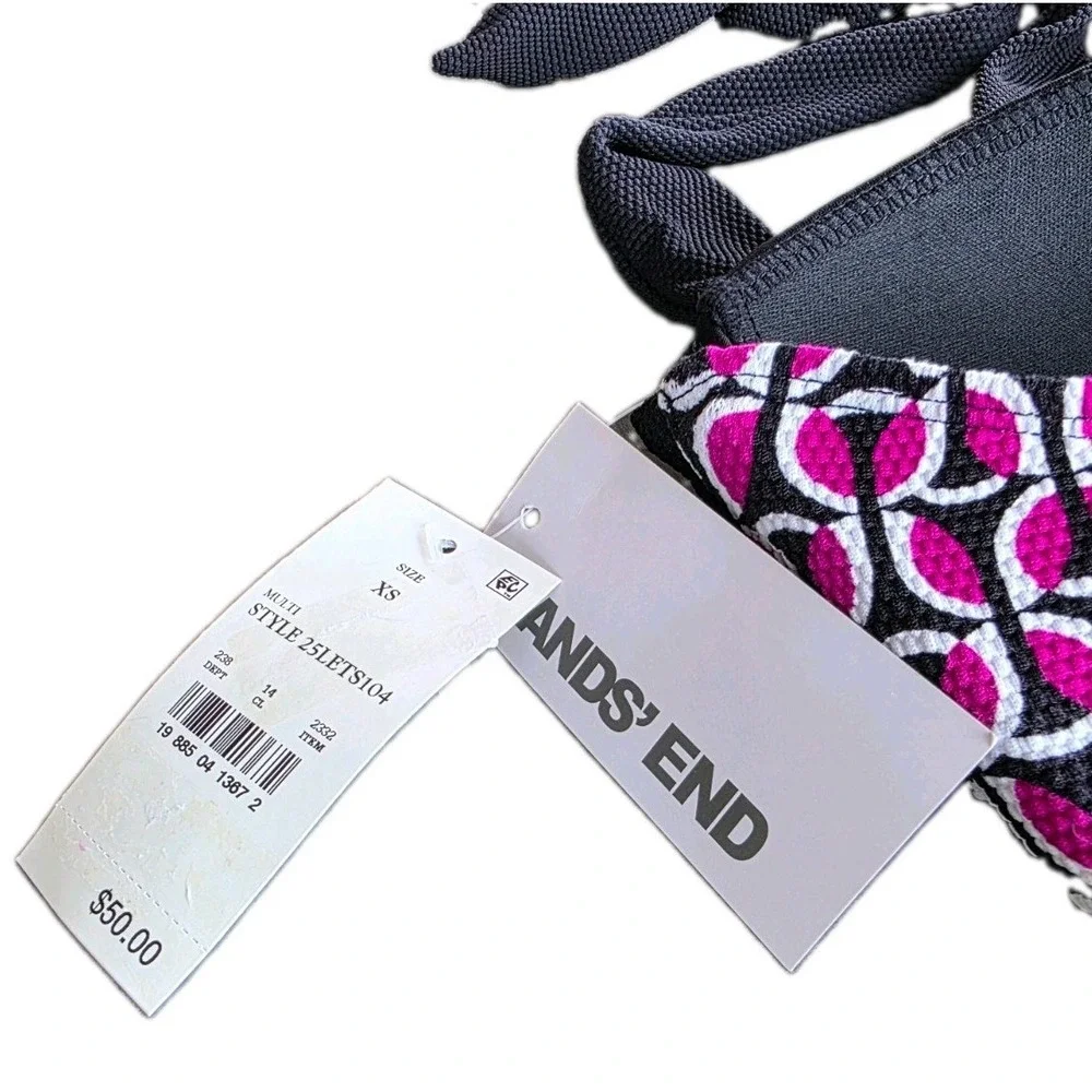 LANDS' END Size XS Geometric Tankini One-Piece Swimsuit  (334)